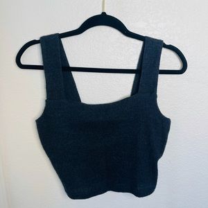 Dark Grey Rue21 Squared Crop Tank Top